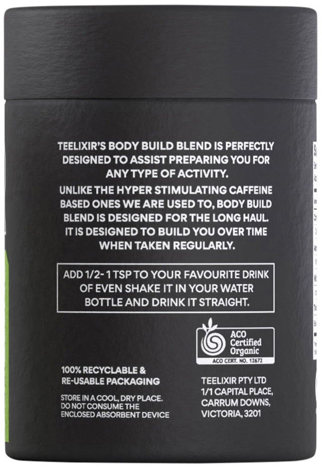 Teelixir Organic TLXR Body Build Blend (Cordyceps Ashwagandha Chaga) 100g