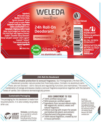 Weleda 24hr Deo Roll-On Pomegranate 50ml