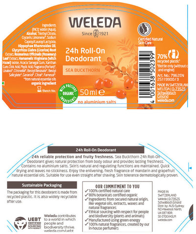 Weleda 24hr Deo Roll-On Sea Buckthorn 50ml