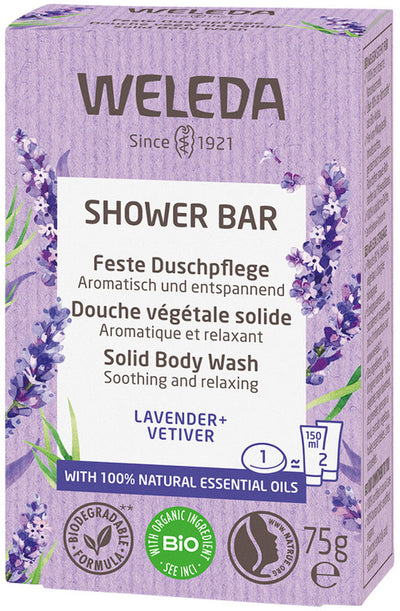 Weleda Shower Bar (Solid Body Wash) Lavender + Vetiver 75g