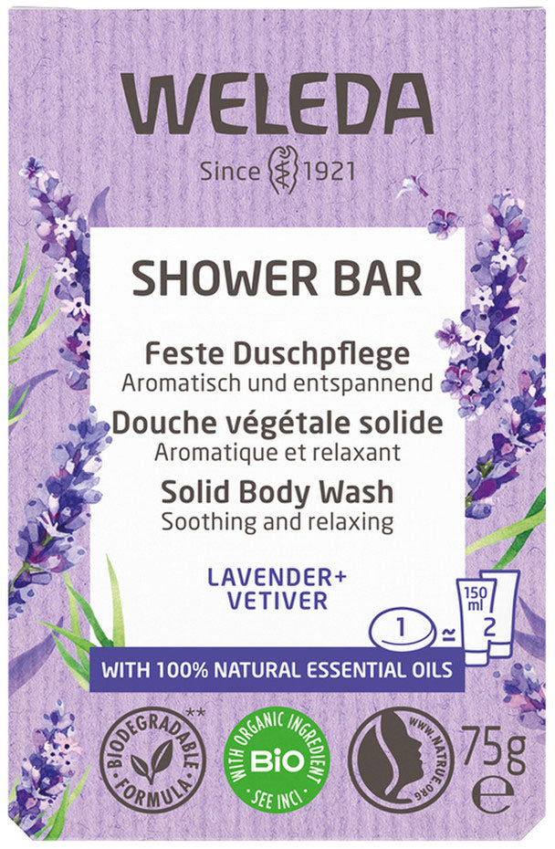 Weleda Shower Bar (Solid Body Wash) Lavender + Vetiver 75g