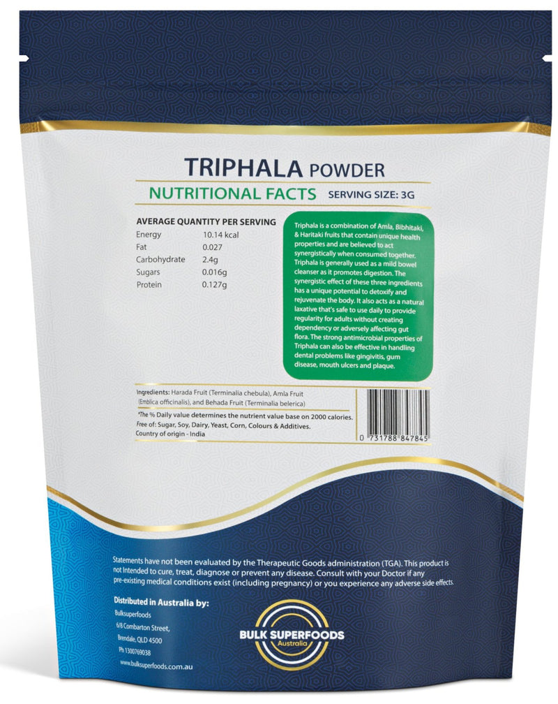 Organic Triphala Powder 500g by Bulk Superfoods